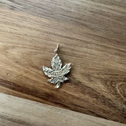 14k Yellow Gold CANADA, Maple Leaf Charm
