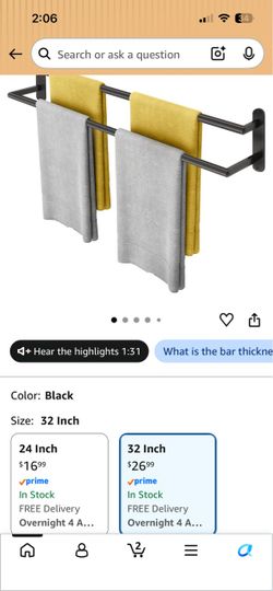 2 teir towel rod