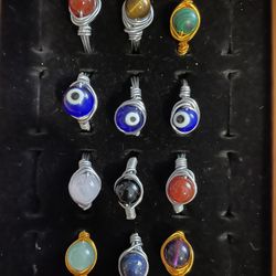 Stone Wire Wrapped Rings