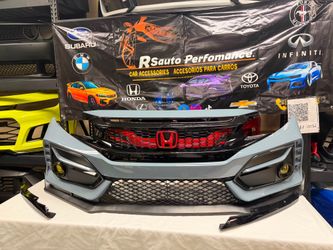 2016-2021 Honda Civic ‼️Conversión Type R style Bumper  2dr. 4dr Painted  Color :Sonic Gray Pearl Code:NH877P  Regular sedan  Hathacback  Coupe  🚨(Wo
