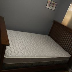 Full Size Bed Frame, Mattress, and Boxspring