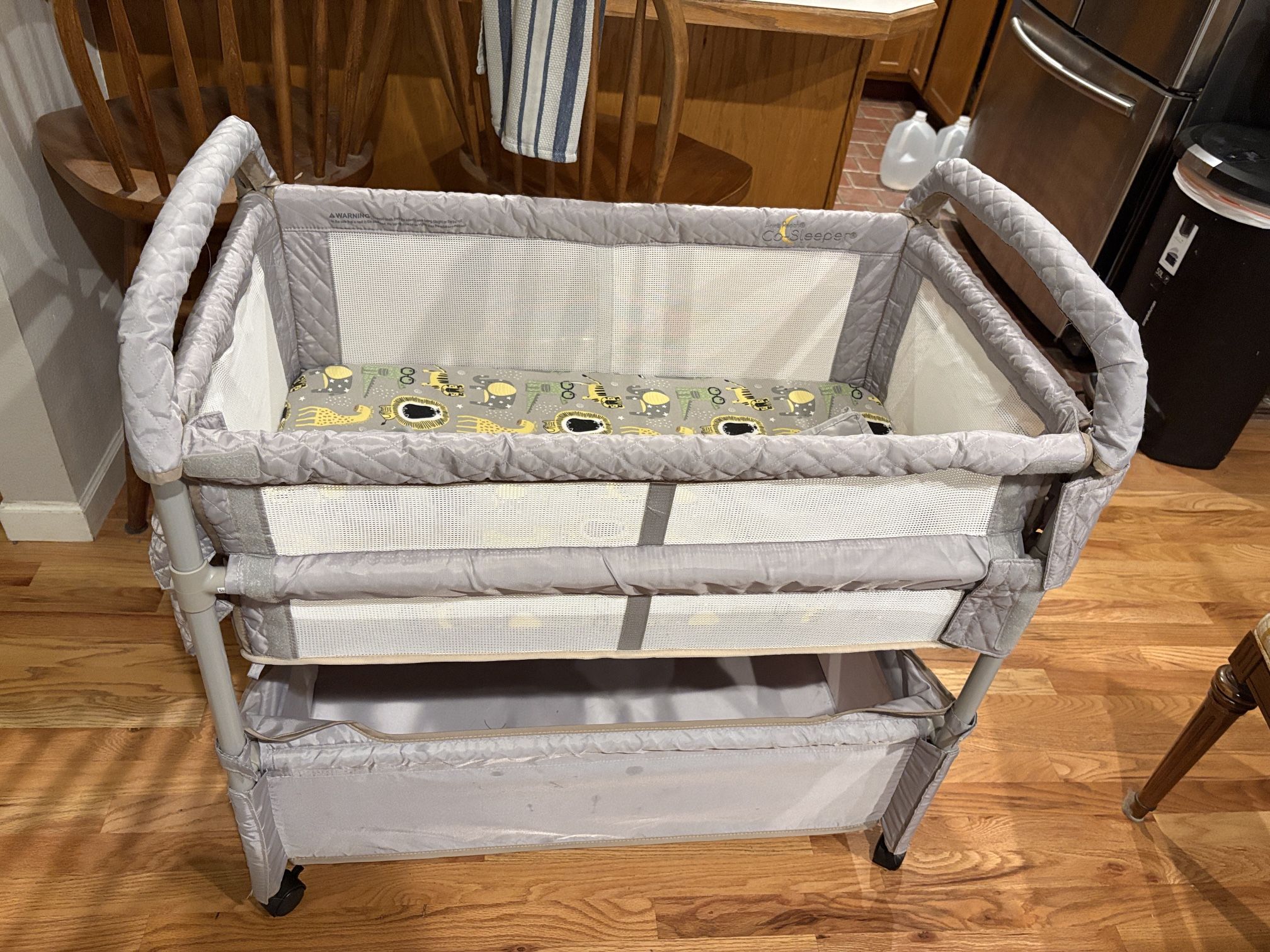 Bedside Bassinet - Rolls And Has Storage