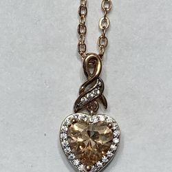 Fashion Jewelry Rose Gold Necklace Peach Stone 