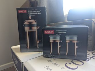 Bodum Copper French Press and Glasses Set