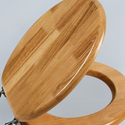 Bamboo High Gloss Finish Wood Round Toilet Seat