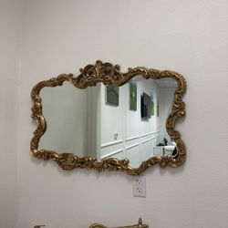Gold Framed Mirror 29.5” H 38” W