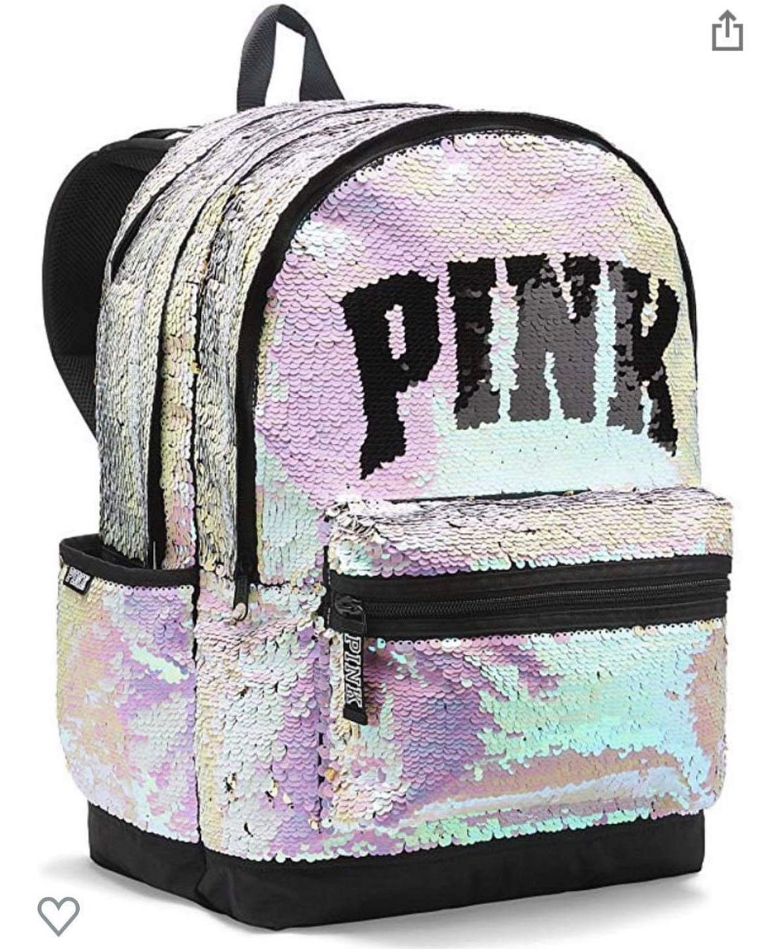 Victoria’s Secret Pink Bling Sequin Full Size Backpack Padded laptop NEW