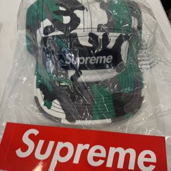 Supreme Military Camp Cap Green Camo FW25 One Size - NEW, SEALED