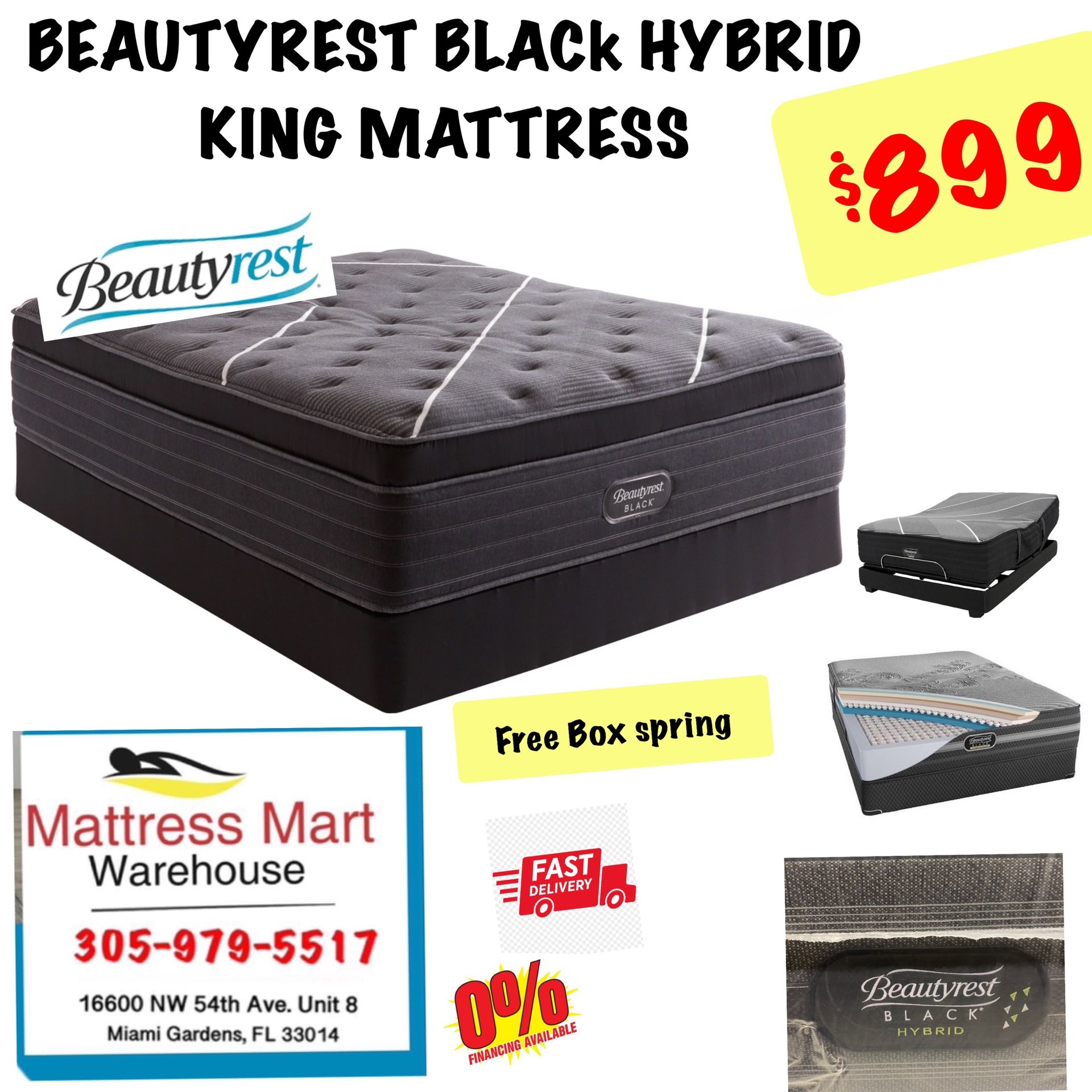 BEAUTYREST BLACk HYBRID KING MATTRESS