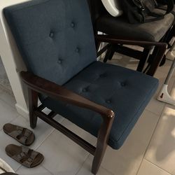Wooden Blue Chair