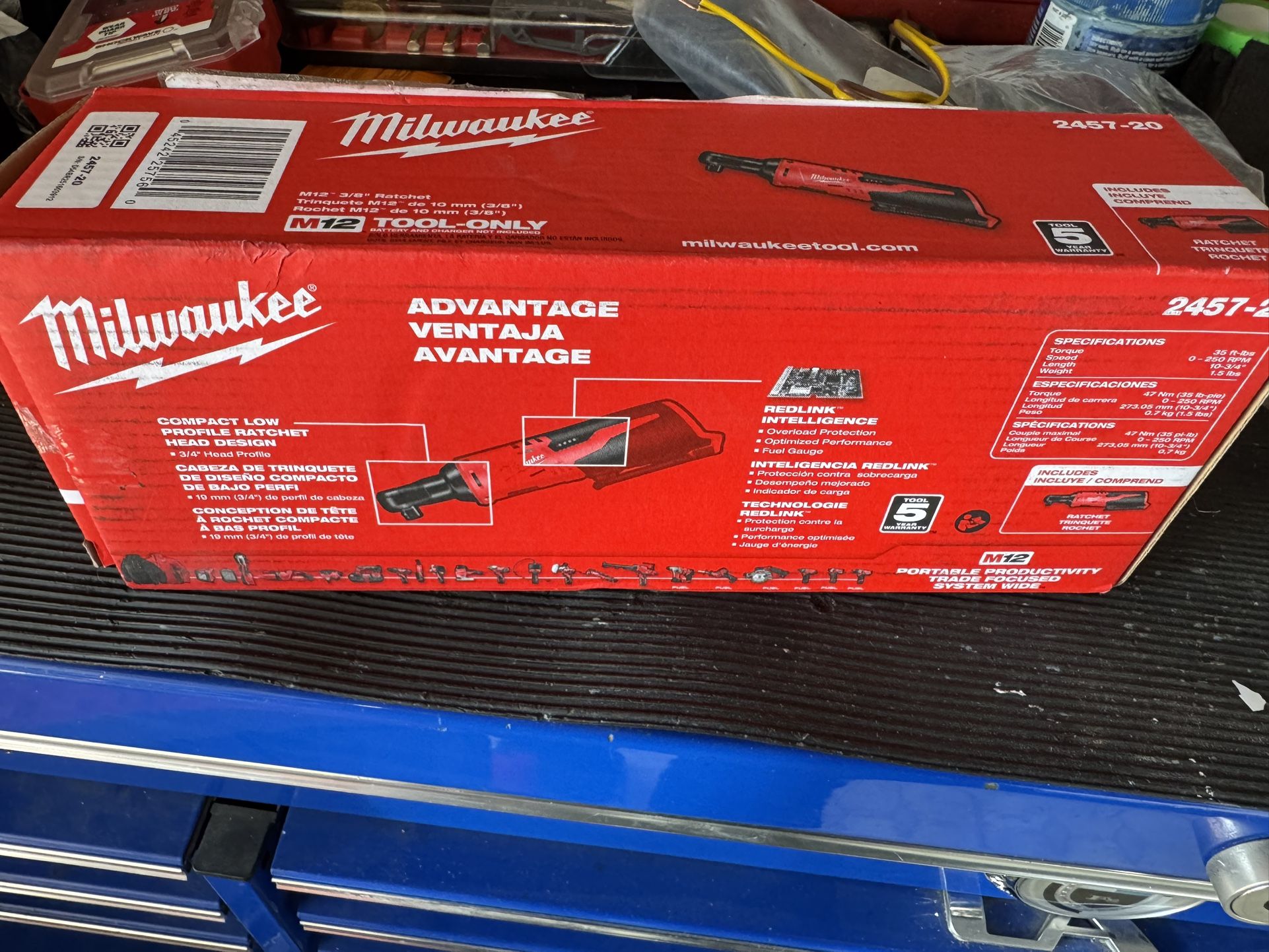 Milwaukee 2457-20 M12 3/8 Drive Ratchet