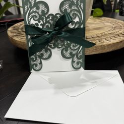 Emerald Green Laser Cut Invitation Set – 20pcs (Queen Creek)