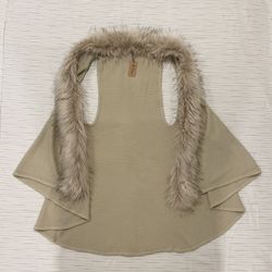 Faux Fur Cotton Overall Vest