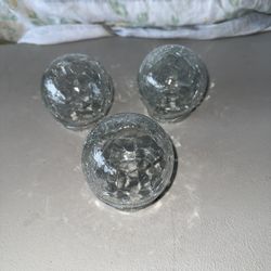 Three Replacement Crackled Glass Globes
