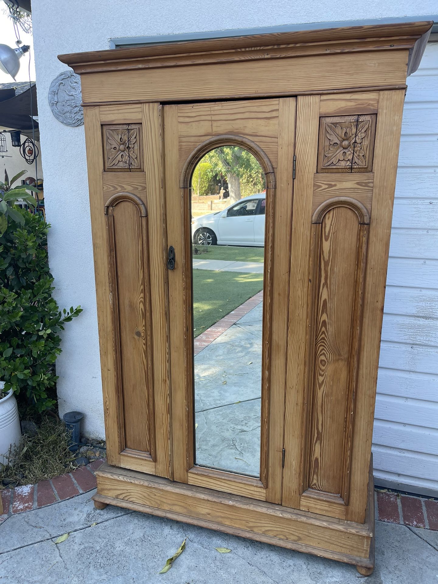 Beautiful Antique Pine Armoire Closet