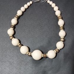 Vintage Multi Size Faux Beaded Necklace 
