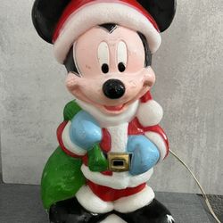 Vintage Mickey Mouse Blow Mold Plastic Outdoor Decoration Disney Christmas