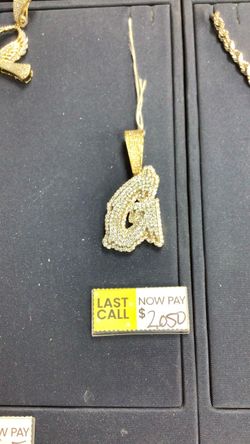G Pendant Iced Out 10K