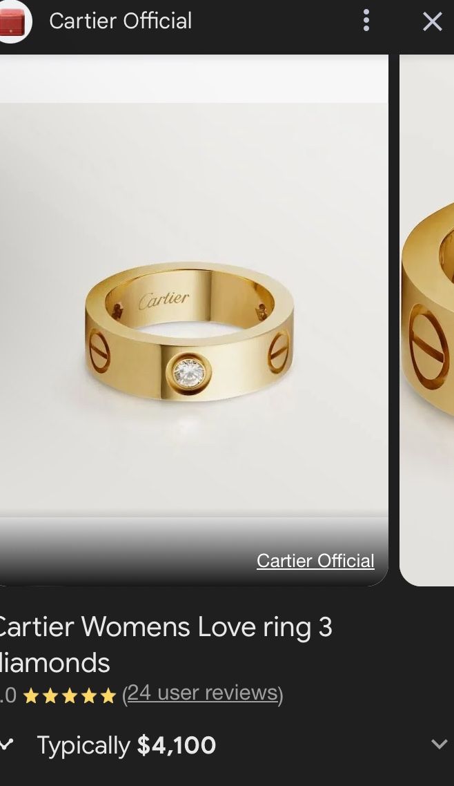 Cartier Womens Love ring 3 Diamonds