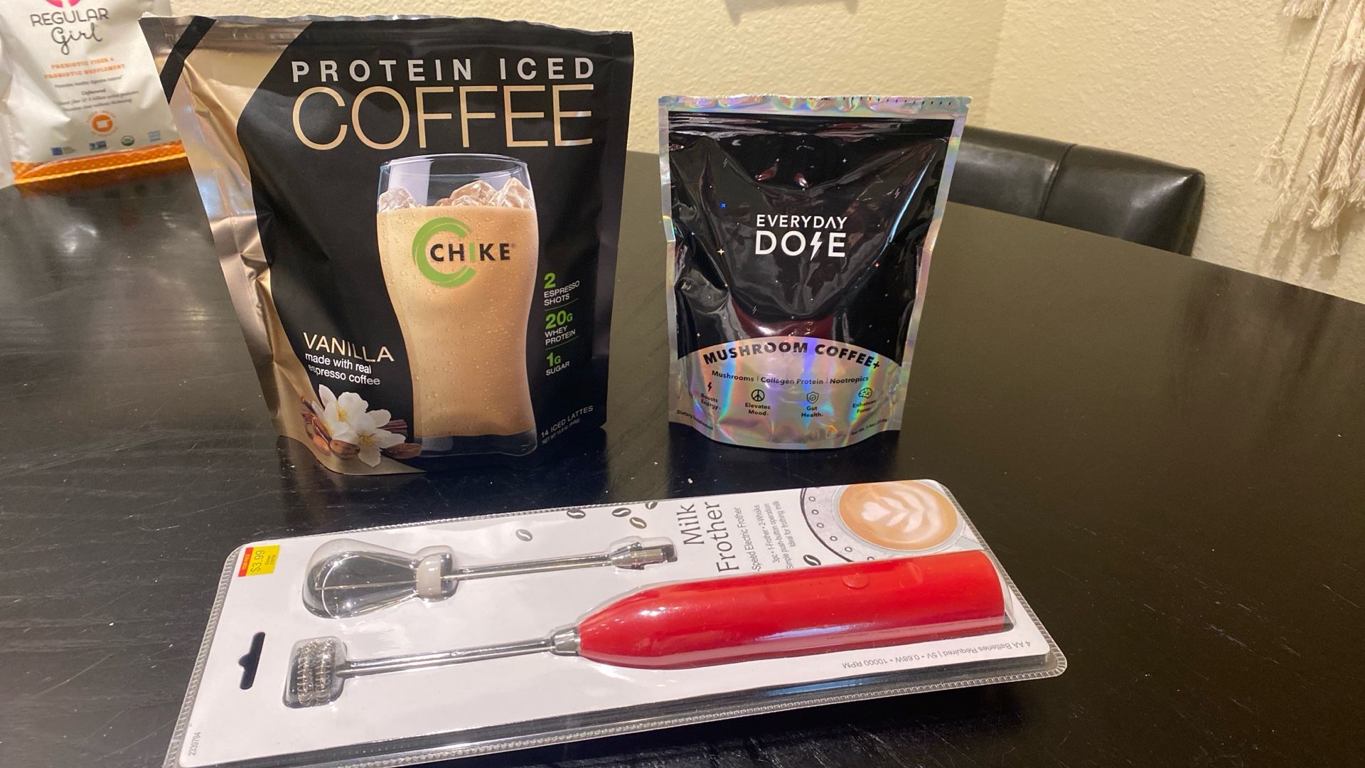 Every Day Dose Mushroom Coffee & Protein Coffee With Frother
