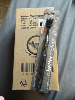 World Wide Daily Toothbrush 12 Pack - Ultra Soft STANDARD - V ARC BLACK