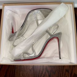 Louboutin Rosalie Strass - Silver - EU 40