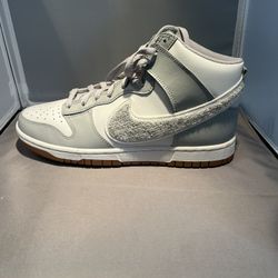 Nike Dunk High Retro 'Chenille Swoosh' Shoes (DR Ed  8805-003) Light Smoke Grey Men’s 10