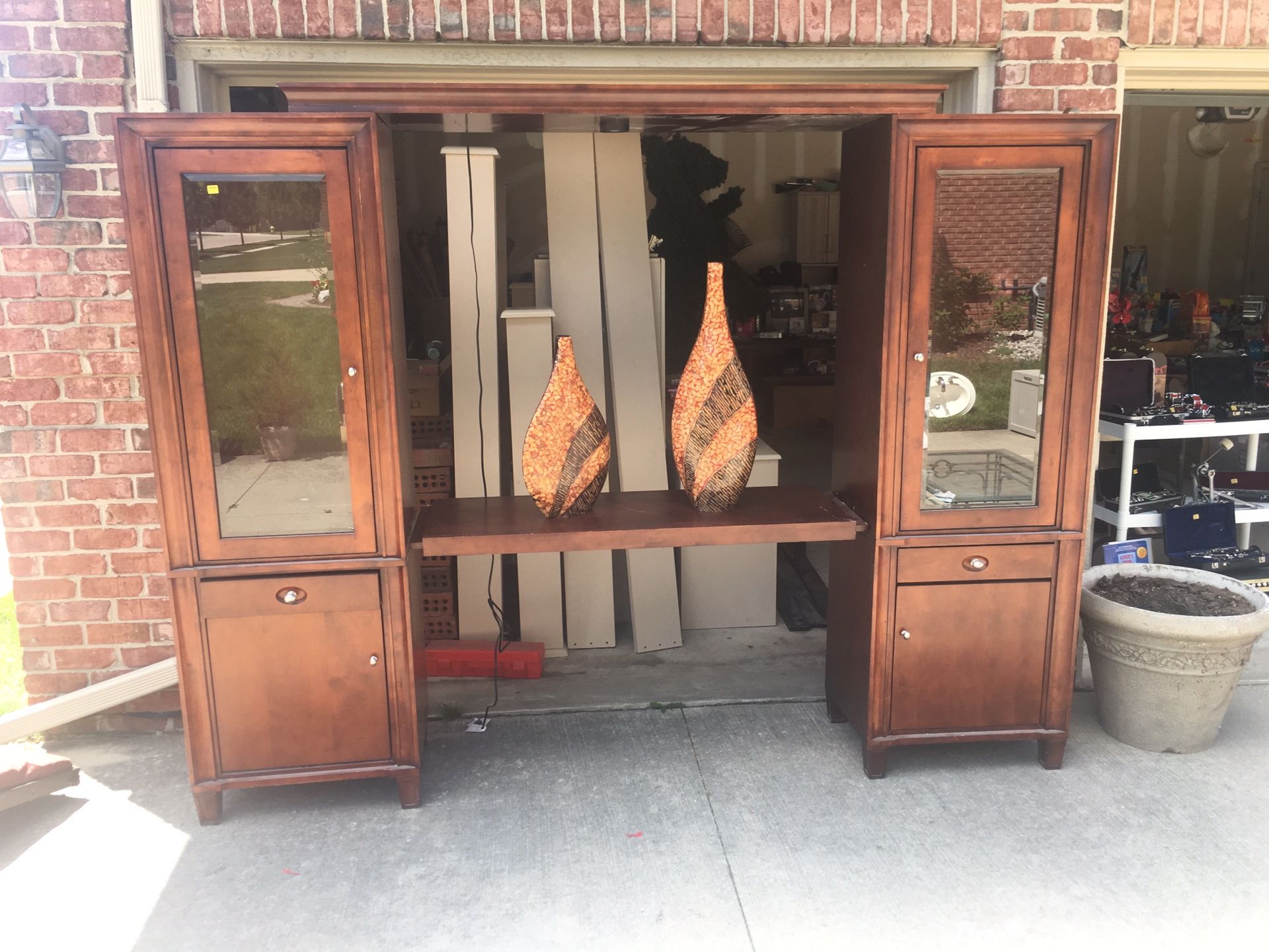 Entertainment curio cabinet combo