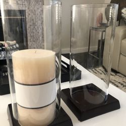 Glass Candle Holder-Pair