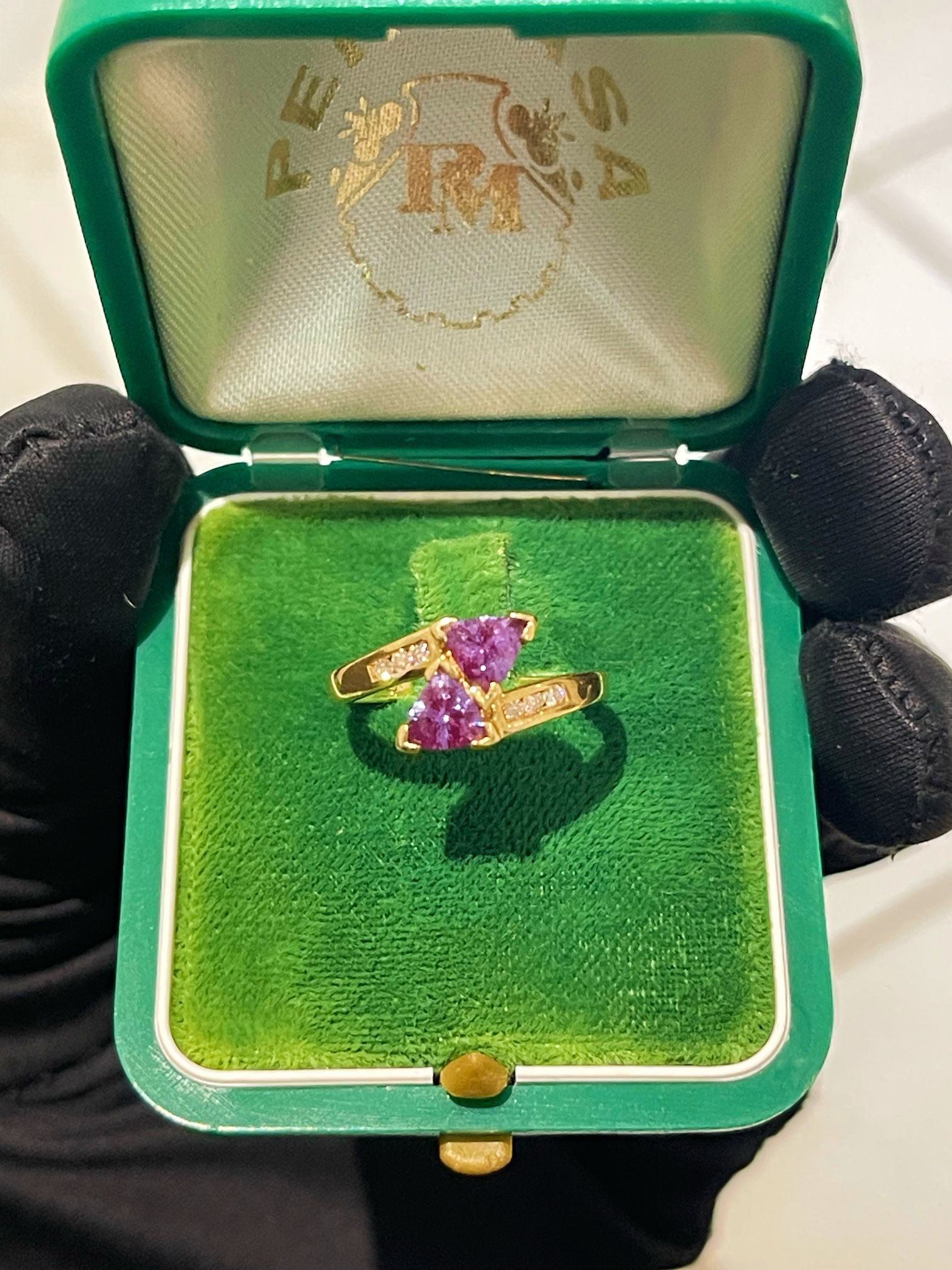 14K GOLD ALEXANDRITE DIAMOND RING 