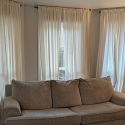 Beige /Linen Color Couch With Pullout Mattress 