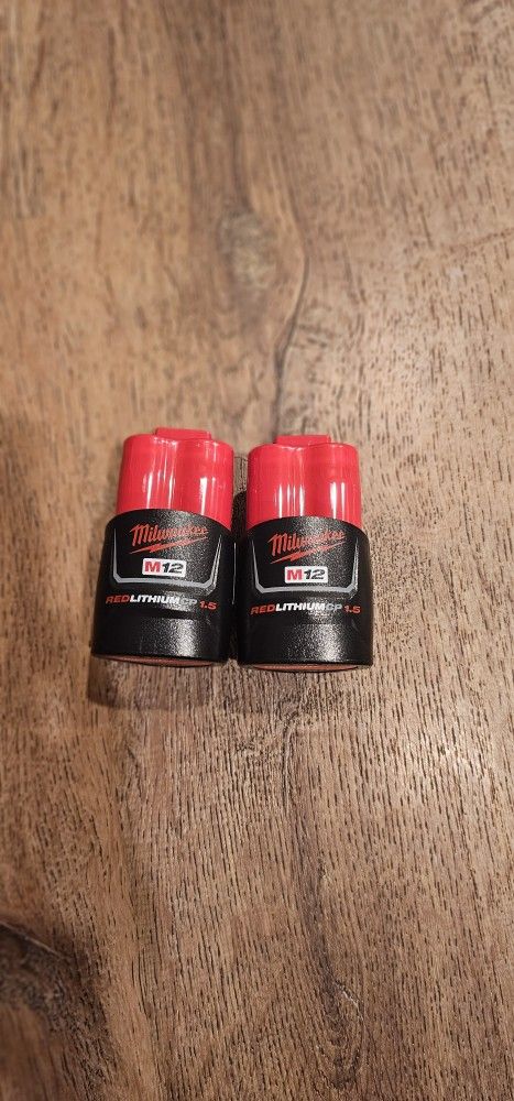 New Milwaukee 12-Volt Lithium-Ion 1.5Ah Battery 2-Pack