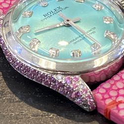 Rolex Pink Cvd Diamonds Sapphires Full Set 30mm Buy Sale Trade Gold Silver Coins Watches Patek Swiss 