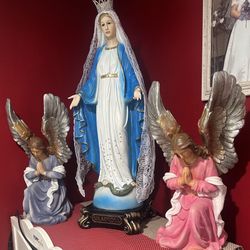 Virgen Santísima Con 2 Angelitos 