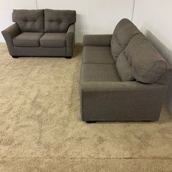 Gray Couch And Loveseat Sofa Set *Free Delivery*