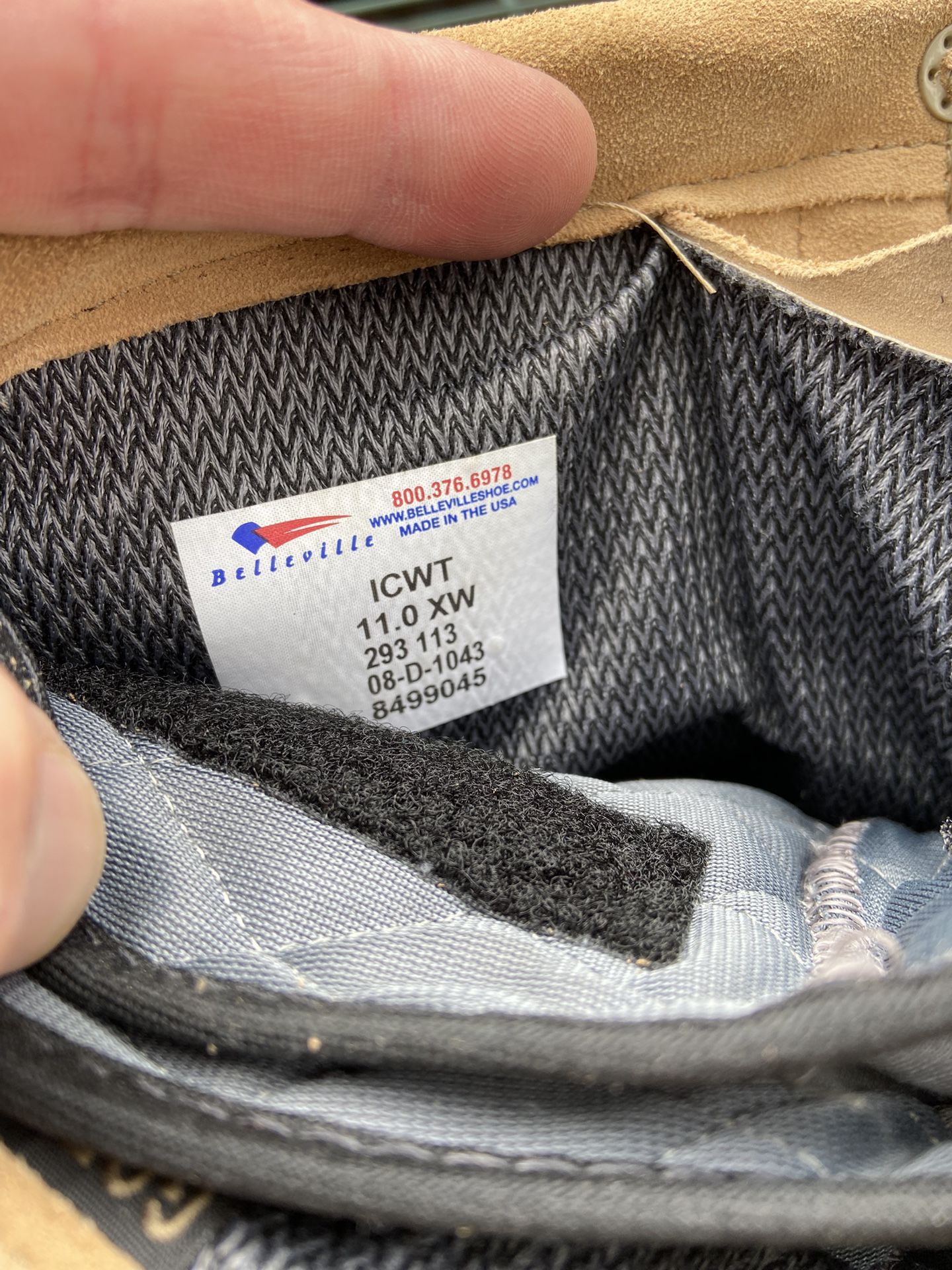 Belleville Boots Size 11 XW Winter Inserts