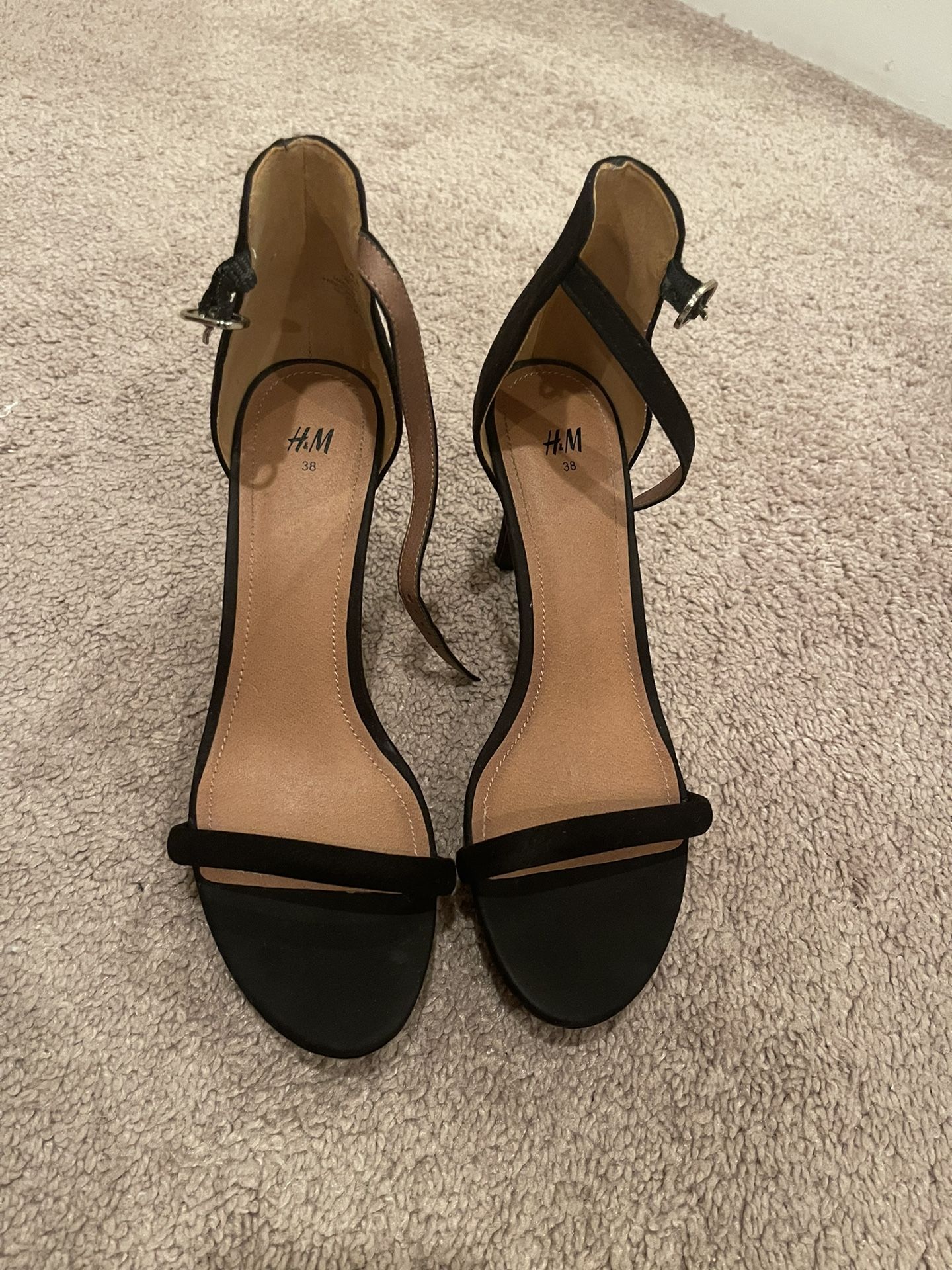 H&M Black Faux Suede High Heels