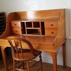 Roll Top Desk And CHAIR 