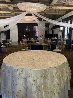 Table Toppers Organza Gold Swirl