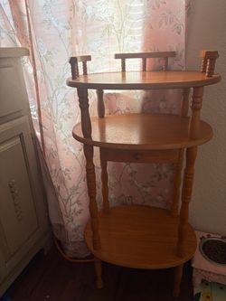 3-Tier Round Wooden Side Table