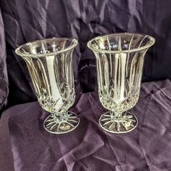 Vintage Deplomb Crystal Candle Holders or Vases