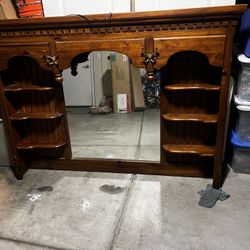 20th Century Solid Mahogany Dresser Top With Light Up Vanity