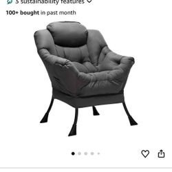 HollyHOME Lazy Chair with Armrest and Side Pocket, Comfy Accent Lounge Chair,Leisure Sofa Armchair for Living Room, Bedroom, Dorm, or Small Spaces, Ov