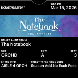 Ticket To “The Notebook” Musical 
