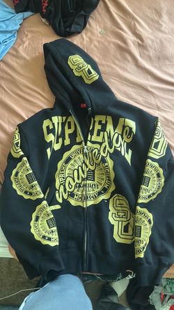supreme hoodie yellow and black