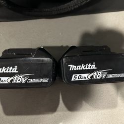 2 Makita 5.0 Batteries 