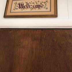 Vintage Hand  Stitched Welcome Sign