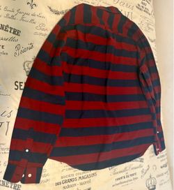 Long Sleves Red and Dark Stripes Shirt XXL