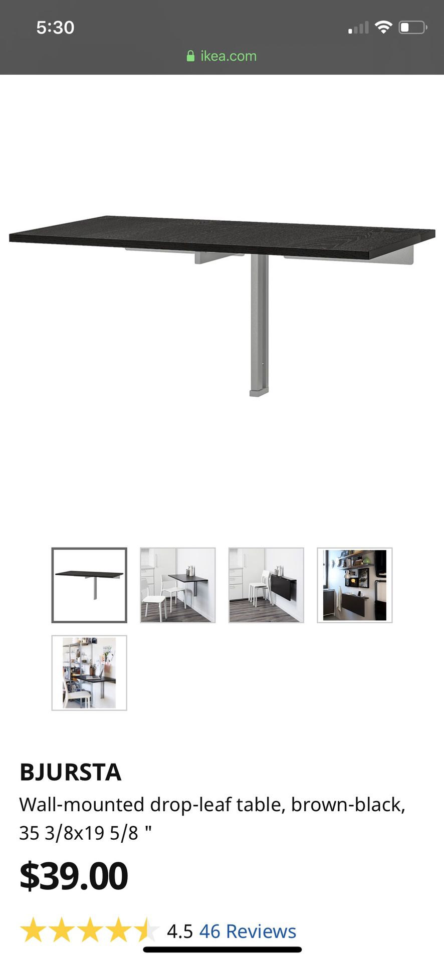 IKEA wall mounted table