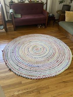 Round Multicolor Braided Rag Rug